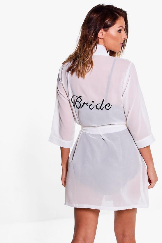 Charlotte Sheer Embroidered Bride Robe